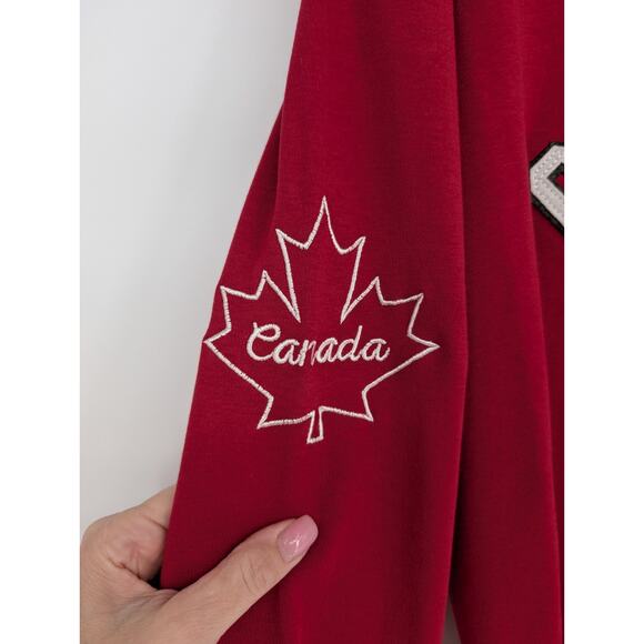 Mens Red Vintage Collection Canada Graphic Patch Spell Out Long Sleeve Tee XL - Picture 5 of 11